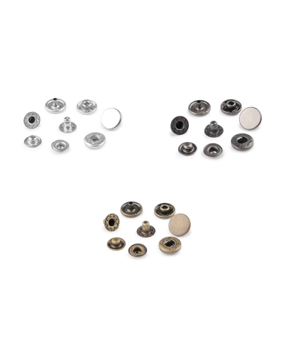 Kovové cvoky Ø12 mm na stredne hrubé látky, z nerezovej ocele - 50 sada | Mimib