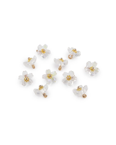 Plastové koráliky / prívesky kvet na výrobu bižutérie a príveskov Ø10 mm - 10 ks | Mimib