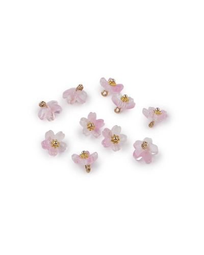 Plastové koráliky / prívesky kvet na výrobu bižutérie a príveskov Ø10 mm - 10 ks | Mimib