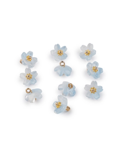 Plastové koráliky / prívesky kvet na výrobu bižutérie a príveskov Ø10 mm - 10 ks | Mimib