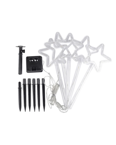 Vianočné solárne svietidlo so zápichom stromčeky, hviezdy, vločky - 1 sada | Mimib