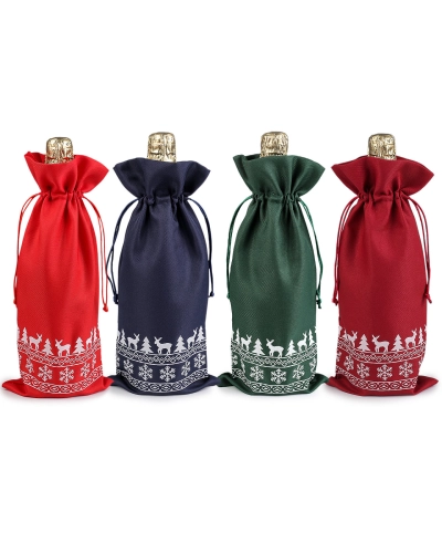 Vianočné darčekové vrecúško na fľašu 15x32 cm - 1 ks | Mimib