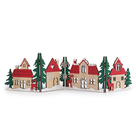 Drevené domčeky / dedinka skladacia - 1 ks | Mimib