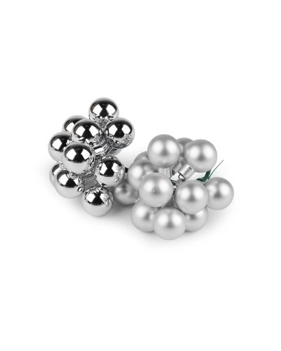 Vianočná sklenená banka na drôtiku Ø2 cm - mat a lesk - 12 ks | Mimib