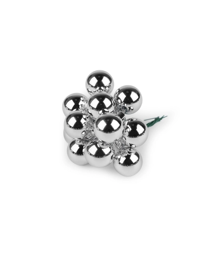 Vianočná sklenená banka na drôtiku Ø2 cm - mat a lesk - 12 ks | Mimib