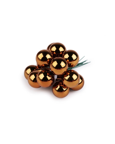 Vianočná sklenená banka na drôtiku Ø2 cm - mat a lesk - 12 ks | Mimib