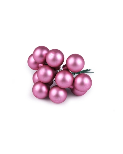 Vianočná sklenená banka na drôtiku Ø2 cm - mat a lesk - 12 ks | Mimib