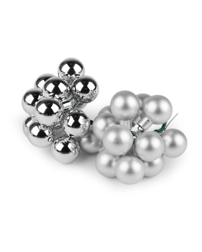 Vianočná sklenená banka na drôtiku Ø2,5 cm - mat a lesk - 12 ks | Mimib