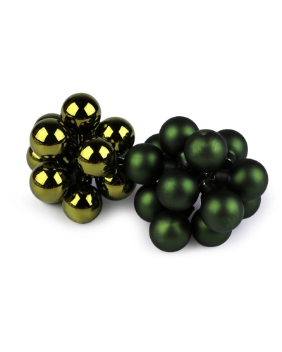 Vianočná sklenená banka na drôtiku Ø2,5 cm - mat a lesk - 12 ks | Mimib