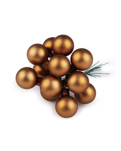 Vianočná sklenená banka na drôtiku Ø2,5 cm - mat a lesk - 12 ks | Mimib