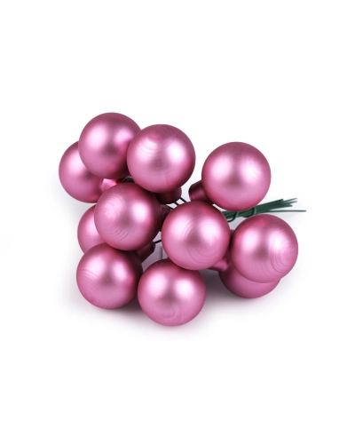 Vianočná sklenená banka na drôtiku Ø2,5 cm - mat a lesk - 12 ks | Mimib