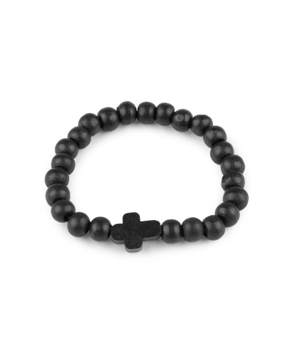 Náramok drevený unisex krížik - 1 ks | Mimib