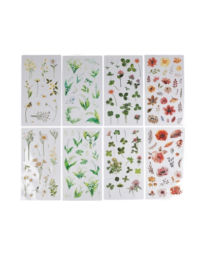 Priehľadné samolepky kvetín a rastlín - 1 sáčok | Mimib