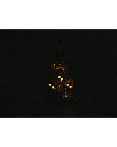 Vianočný kostol imitácia perníka svietiaci - 1 ks | Mimib