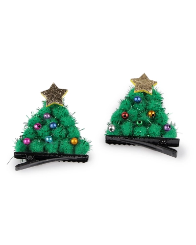 Párty sponky do vlasov vianočný stromček - 1 pár | Mimib
