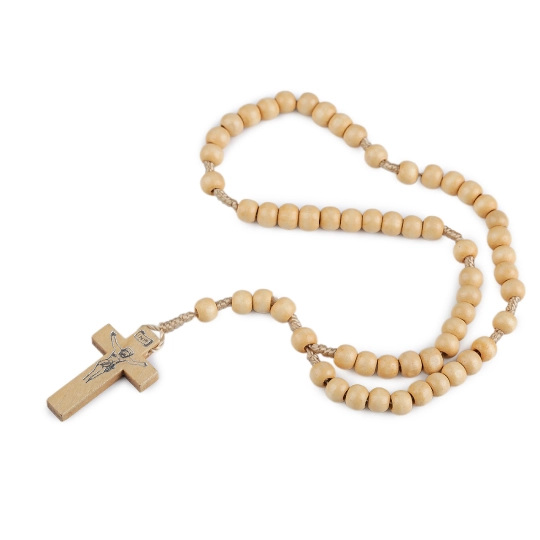 Ruženec drevený na drhaných šnúrkach - 1 ks | Mimib