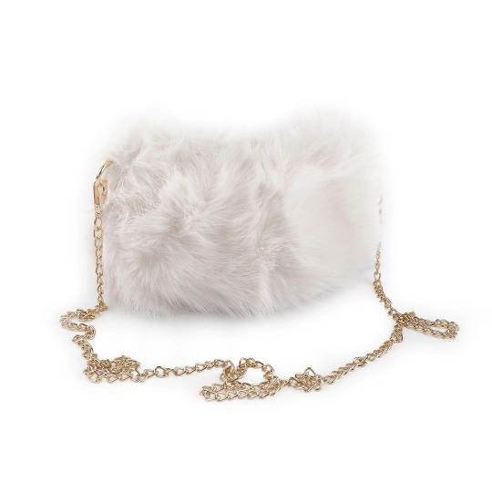 Kožušinová kabelka s kovovou retiazkou 24x19 cm - 1 ks | Mimib