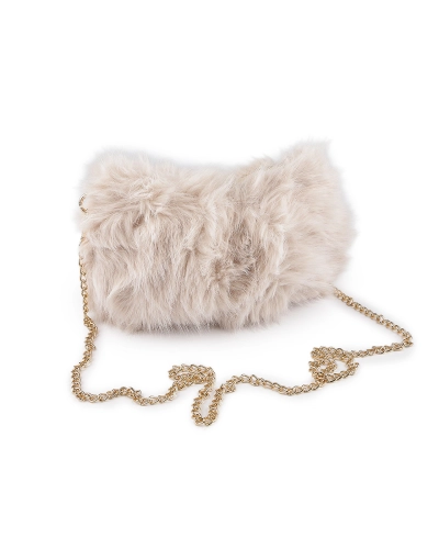 Kožušinová kabelka s kovovou retiazkou 24x19 cm - 1 ks | Mimib