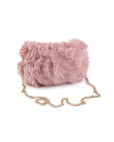 Kožušinová kabelka s kovovou retiazkou 24x19 cm - 1 ks | Mimib