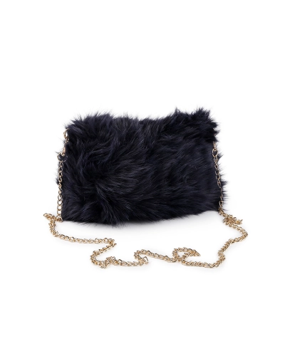 Kožušinová kabelka s kovovou retiazkou 24x19 cm - 1 ks | Mimib