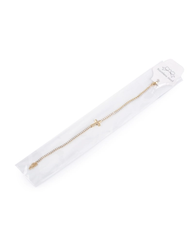 Štrasový náramok z nerezovej ocele krížik - 1 ks | Mimib