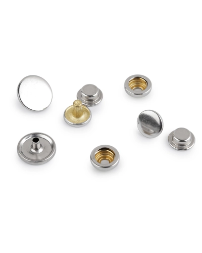 Obojstranné kovové cvoky Ø15 mm na hrubé látky nerezové - 50 sada | Mimib