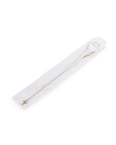 Náhrdelník z nerezovej ocele krížik s brúsenými kamienkami - 1 ks | Mimib