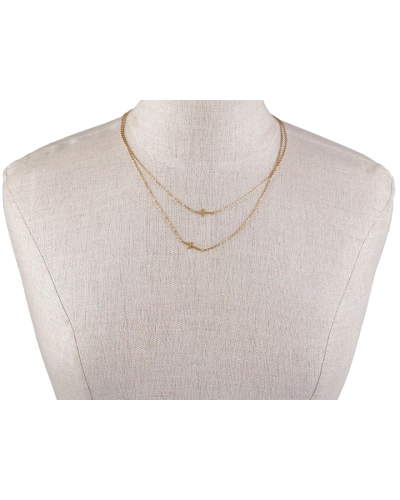 Náhrdelník z nerezovej ocele dvojitý, krížik - 1 ks | Mimib