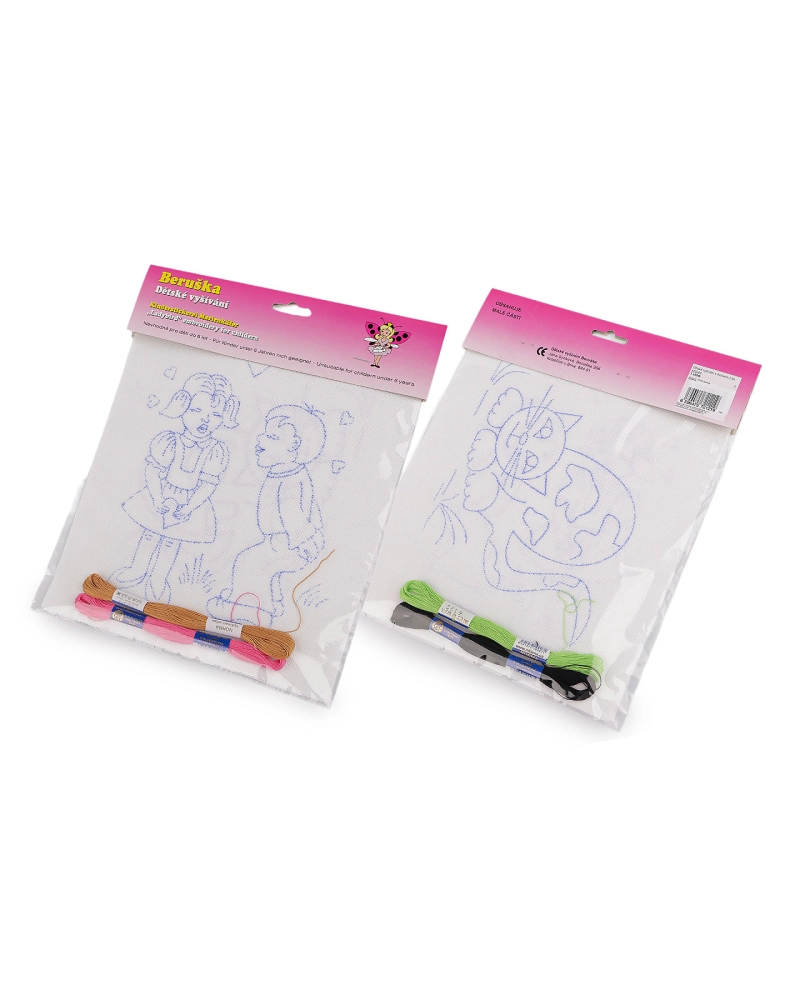 Detské vyšívanie s predtlačeným motívom 2 ks - 1 sáčok | Mimib