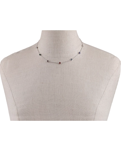 Náhrdelník z nerezovej ocele s brúsenými kamienkami - 1 ks | Mimib