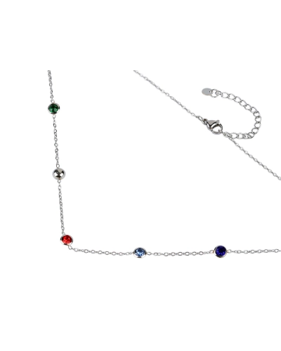 Náhrdelník z nerezovej ocele s brúsenými kamienkami - 1 ks | Mimib