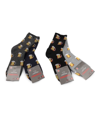 Pánske ponožky thermo so zdravotným lemom - pivo - 2 pár | Mimib