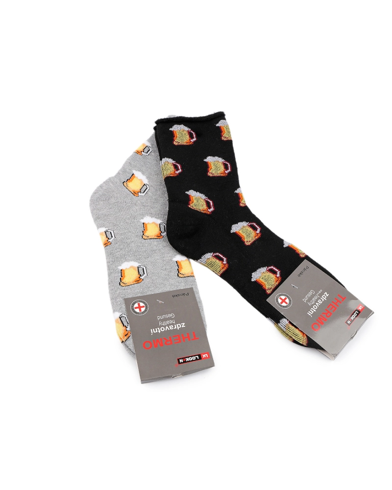 Pánske ponožky thermo so zdravotným lemom - pivo - 2 pár | Mimib