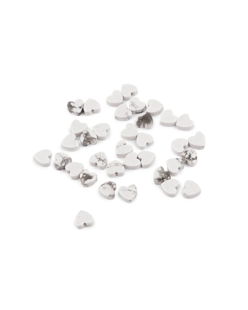 Minerálne a sklenené koráliky srdce Ø6 mm - 35 ks | Mimib
