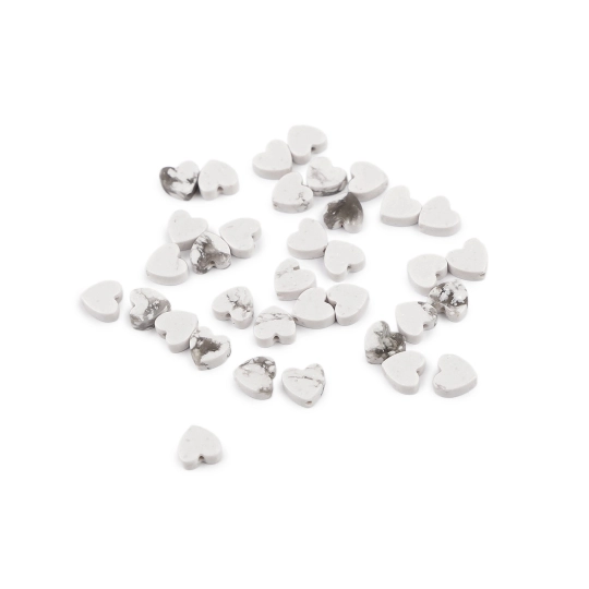 Minerálne a sklenené koráliky srdce Ø6 mm - 35 ks | Mimib
