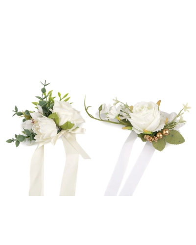 Náramok s kvetmi pre družičky s uväzovacou stuhou - 1 ks | Mimib