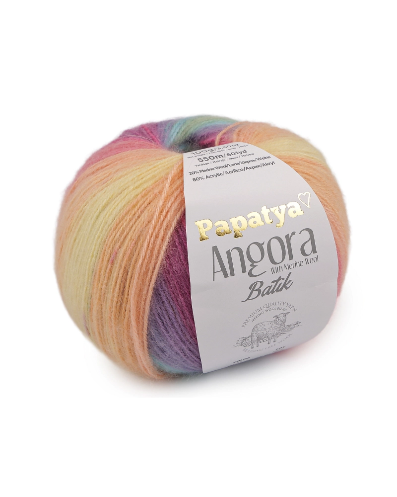 Pletacia priadza Papatya Angora Batik 100 g - 1 ks | Mimib