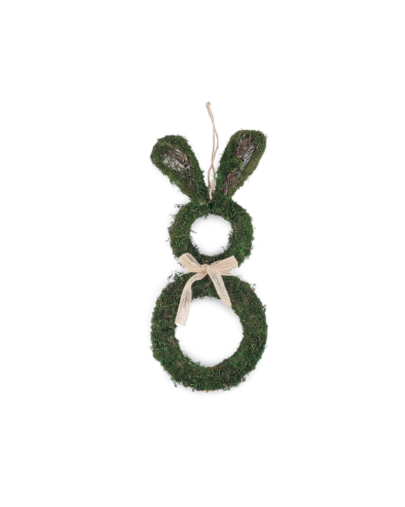 Veľkonočný zajačik z prútia a machu na zavesenie a na ďalšie dotvorenie - 1 ks | Mimib
