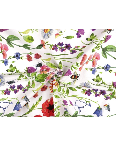 Bavlnená látka / plátno lúčne kvety šírka 220 cm - 1 m | Mimib