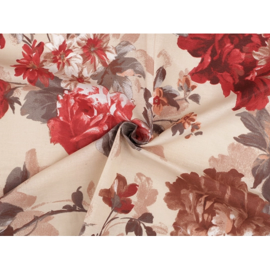 Bavlnená látka / plátno kvety / ruže šírka 220 cm - 1 m | Mimib