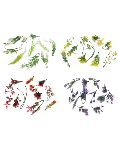 Umelé mini vetvičky na aranžovanie, mix 11 ks - 1 sáčok | Mimib