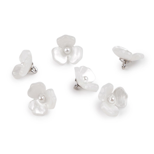 Gombík kvet zo živice s perlou veľkosť 26" - 6 ks | Mimib