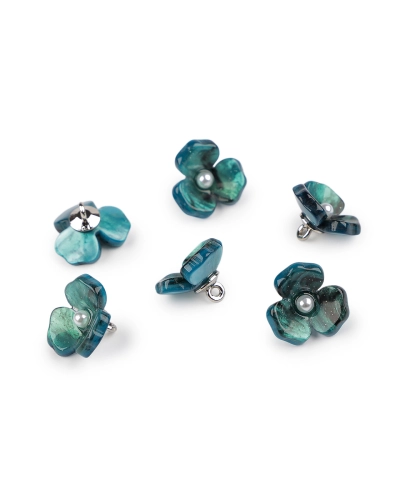 Gombík kvet zo živice s perlou veľkosť 26" - 6 ks | Mimib