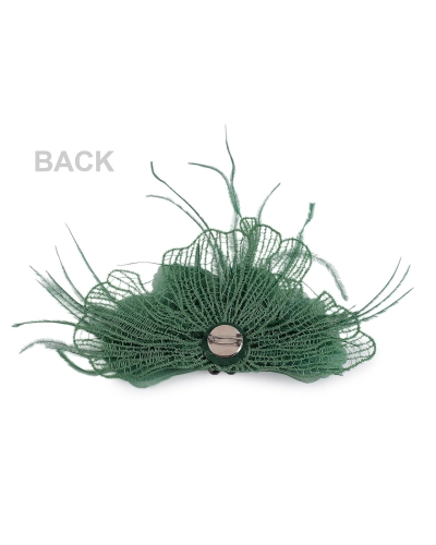 Brošňa so sklenenými brúsenými korálikmi a perím - 1 ks | Mimib