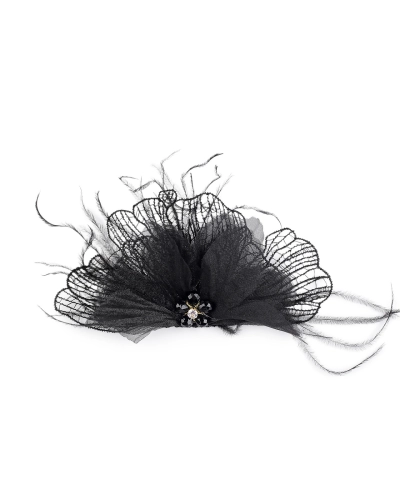 Brošňa so sklenenými brúsenými korálikmi a perím - 1 ks | Mimib