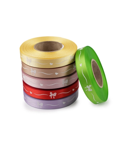 Saténová stuha šírka 15 mm mašličky a srdiečka - 20 m | Mimib