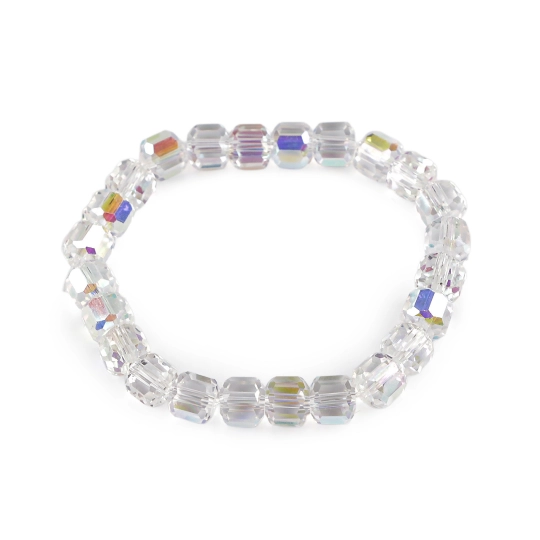 Náramok pružný z brúsených korálikov s AB efektom - 1 ks | Mimib