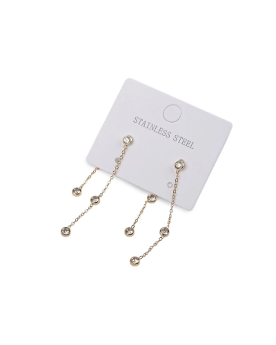 Náušnice z nerezovej ocele s brúsenými kamienkami - 1 pár | Mimib