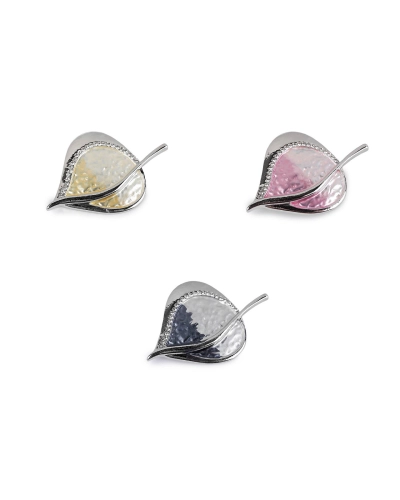 Magnetická brošňa s brúsenými kamienkami list - 1 ks | Mimib