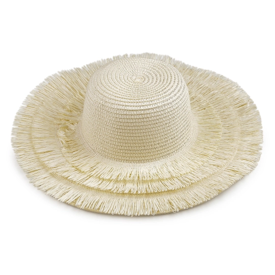 Dámsky letný klobúk / slamák na dozdobenie so strapcami - 1 ks | Mimib